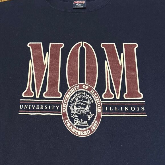 Vintage University of Illinois Mom Crewneck College Parent Sweatshirt XLarge - Picture 2 of 7